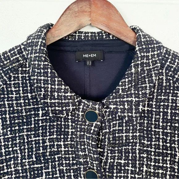 Me+Em Ponte Jacquard Rib Trim Textured Ponte Jersey Jacket Size 12 - Picture 6 of 16